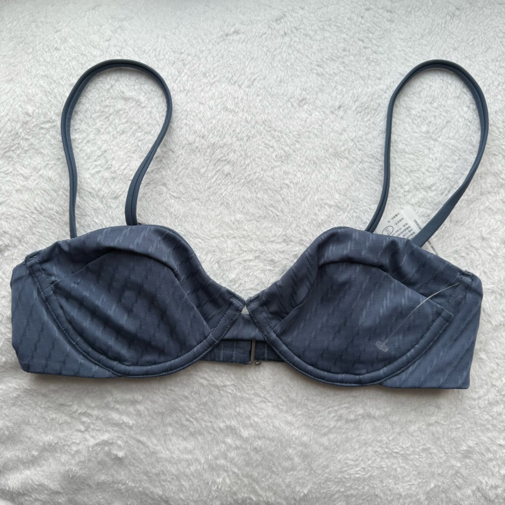 NWOT Abercrombie & Fitch Underwire Bralette Bikini Top Blue Swim - Size S
